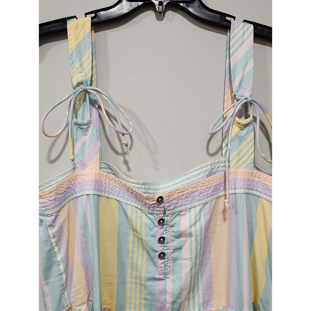 Free People NWT Dress Womens L Sundress Midi Pastel Combo C8130 Sleeveless New - Picture 12 of 13
